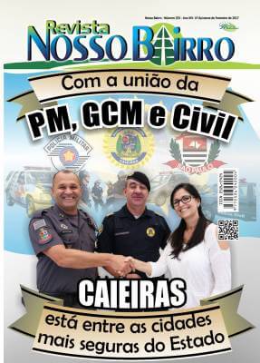 Números da Secretaria do Estado confirmam:  Caieiras é a cidade mais segura da região e uma das mais seguras do Brasil