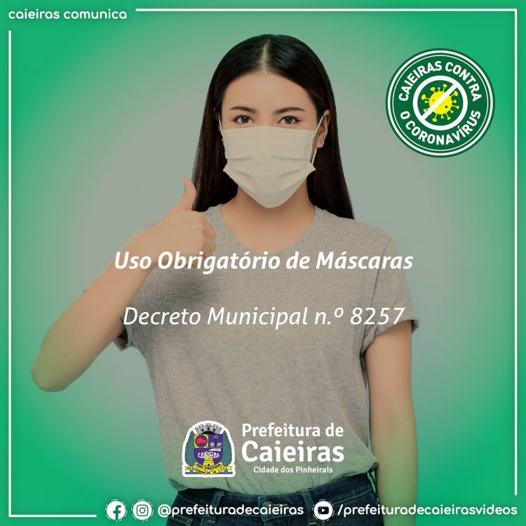 Uso de máscaras será obrigatório em Caieiras a partir de 4 de maio